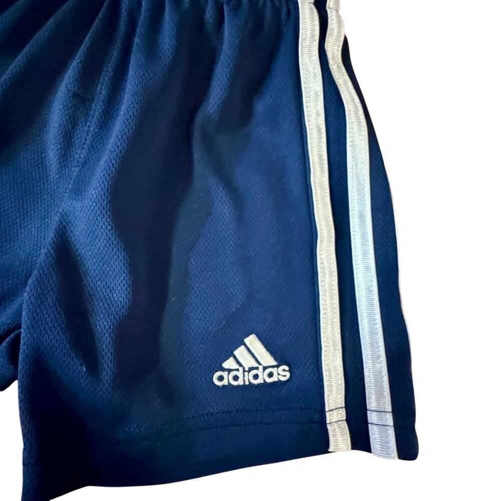 Adidas Kids Casual Lightweight Dark Blue Alethic Shorts with White Stripes 2T - Picture 3 of 6
